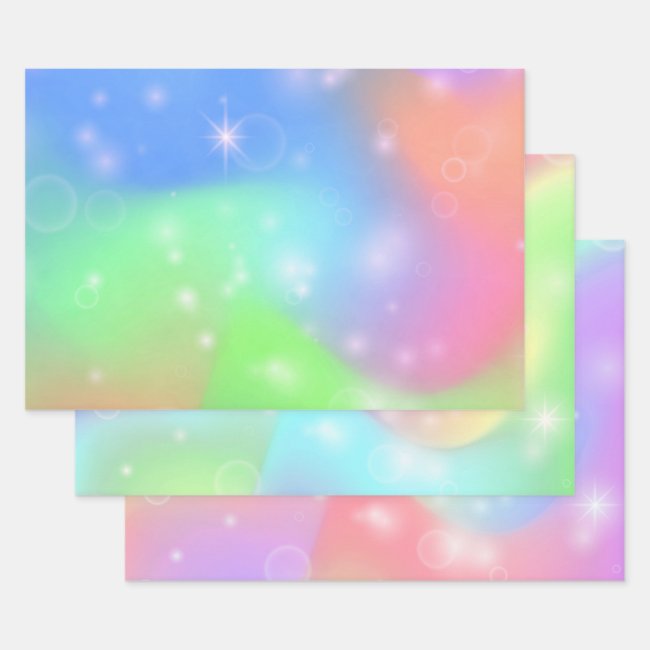 Multicolored Clouds Wrapping Paper Sets