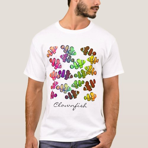 Multicolored Clownfish School T_Shirt