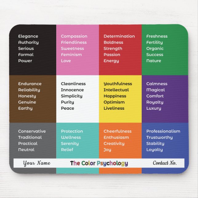 Multicolored Color Psychology Mousepad (Front)
