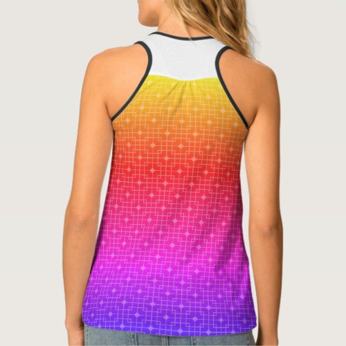 Multicolored Colorful Crazy Trendy Wire Pattern Tank Top