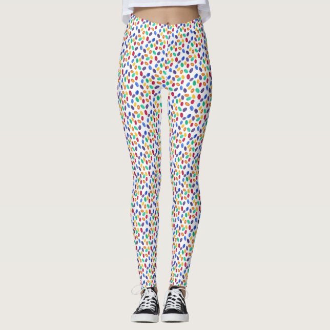 Multicolored Colorful Jelly Bean Look Leggings (Front)