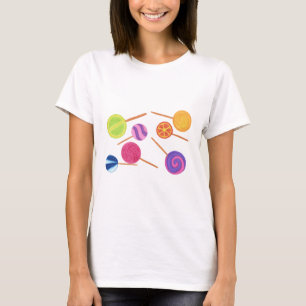 Multicolored Colorful Lollipops Pick Tshirt Style