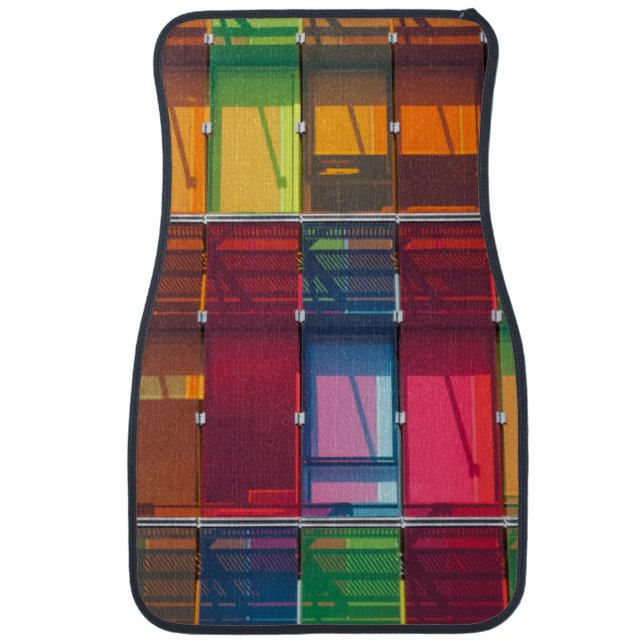 Multicolored commercial building detail car mat (Front)