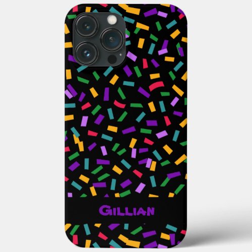 multicolored confetti on black  iPhone 13 pro max case