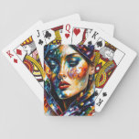 Multicolored Cover Girl Playing Cards