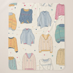 Multicolored, cozy sweaters, warm autumn winter Se Sherpa Blanket