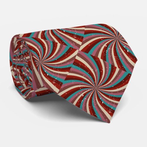 Multicolored Dark Spiral Glittery Squares Neck Tie