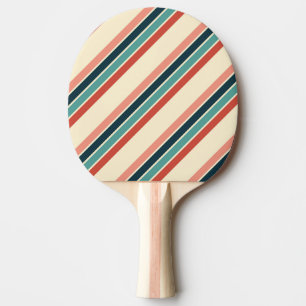 Multicolored diagonal stripes design ping pong paddle
