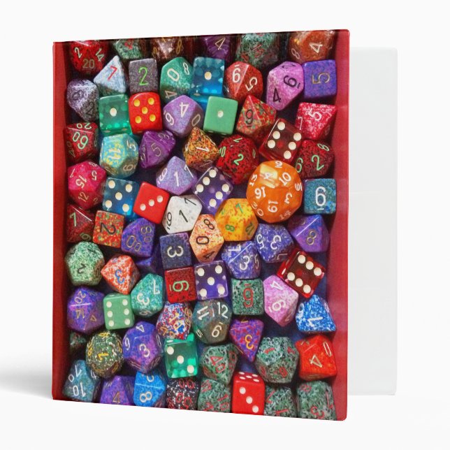 multicolored dice 3 ring binder (Front/Inside)