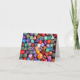multicolored dice card