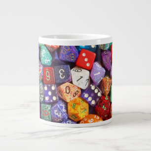 multicolored dice giant coffee mug