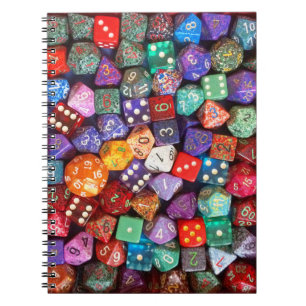 multicolored dice notebook