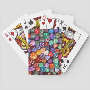 multicolored dice poker cards