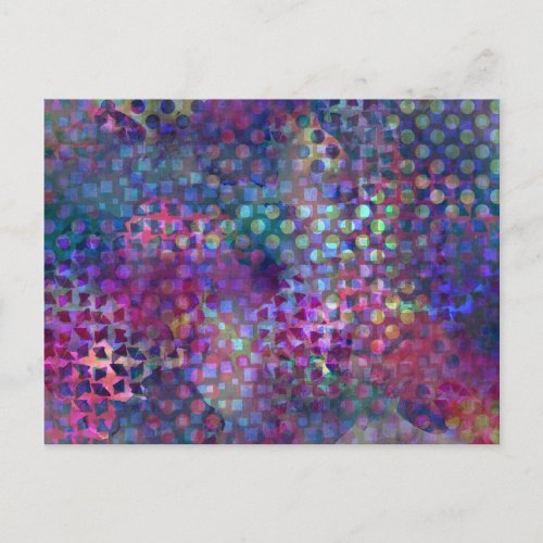 Multicolored Digital Abstract Art Postcard