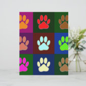 Multicolored Dog Paw Print Pattern (Standing Front)