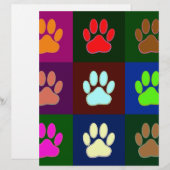 Multicolored Dog Paw Print Pattern (Front/Back)