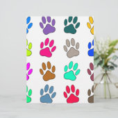 Multicolored Dog Paw Print Pattern (Standing Front)