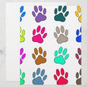 Multicolored Dog Paw Print Pattern (Front/Back)