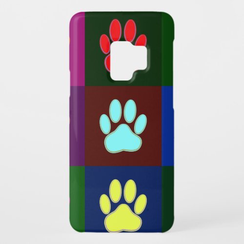 Multicolored Dog Paw Print Pattern Case_Mate Samsung Galaxy S9 Case