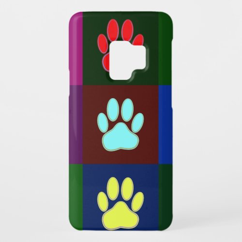 Multicolored Dog Paw Print Pattern Case_Mate Samsung Galaxy S9 Case