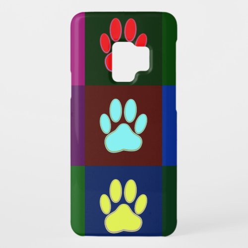 Multicolored Dog Paw Print Pattern Case_Mate Samsung Galaxy S9 Case