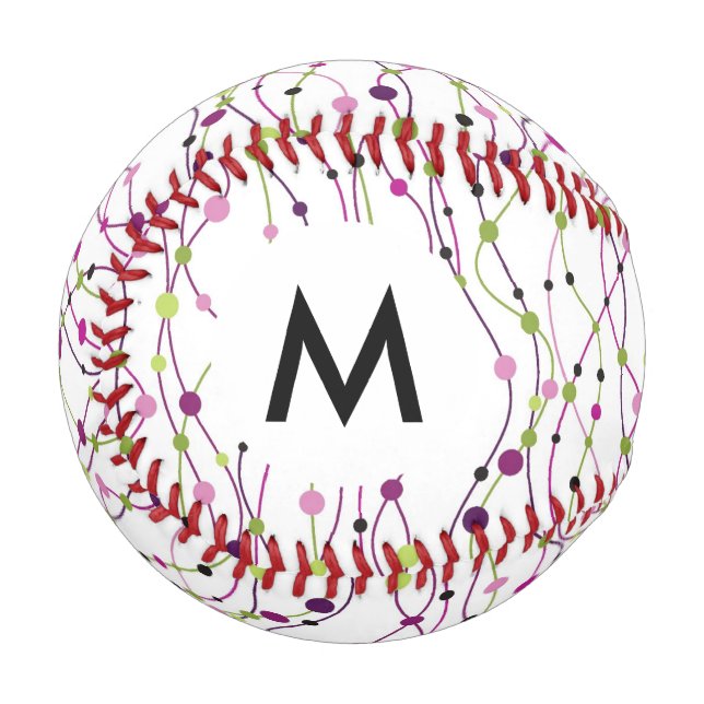 Multicolored dot background baseball (Front Left)