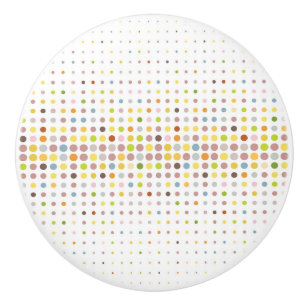 Multicolored dot background ceramic knob