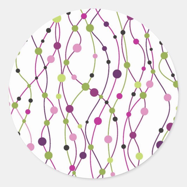 Multicolored dot background classic round sticker (Front)