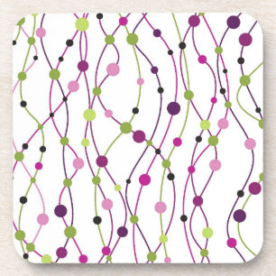 Multicolored dot background coaster
