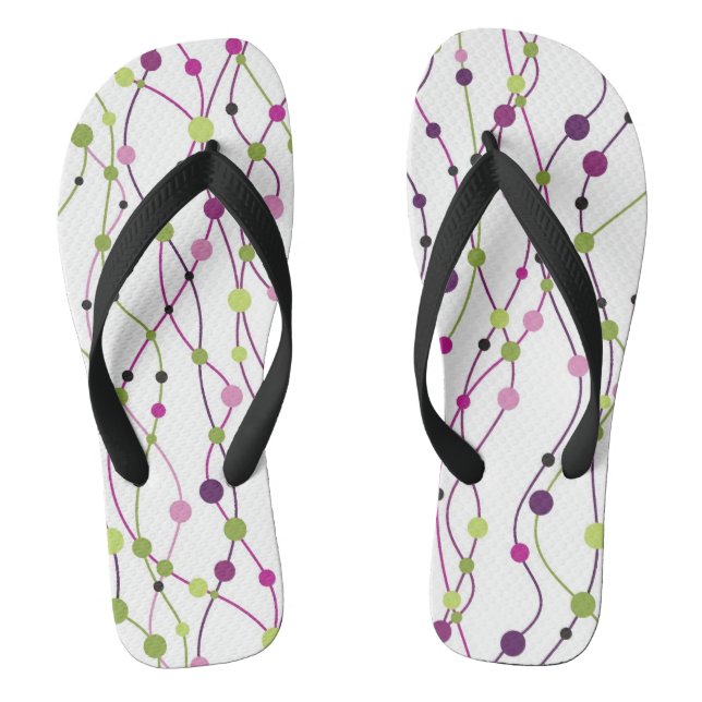 Multicolored dot background flip flops (Footbed)
