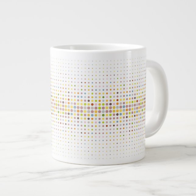 Multicolored dot background giant coffee mug (Front Right)