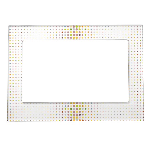 Multicolored dot background magnetic picture frame (Front)