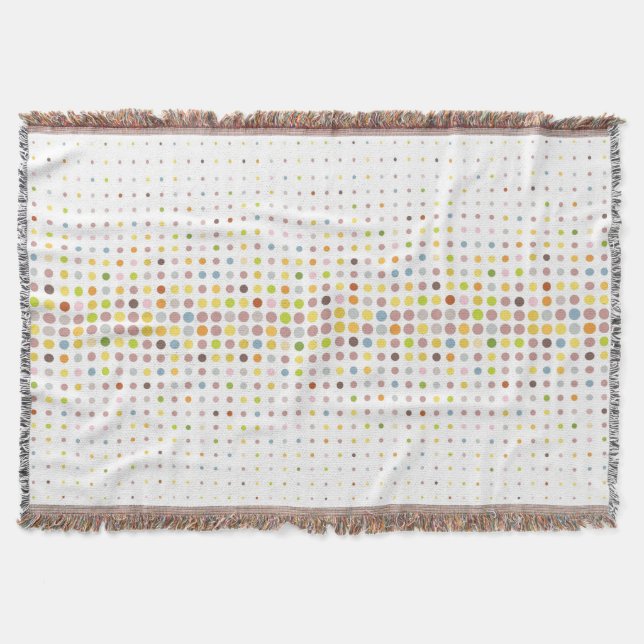 Multicolored dot background throw blanket (Front)