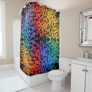 Multicolored Dotted Design Shower Curtain
