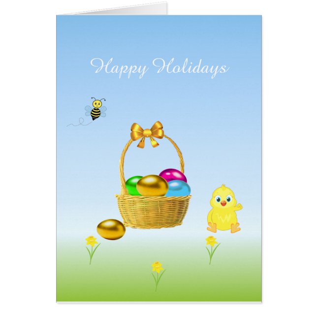 Multicolored Easter Eggs Holidays Cards (Front)