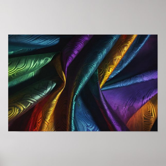 Multicolored Fabric Folds Poster (Front)