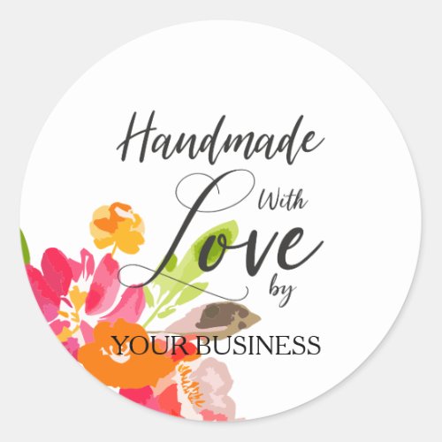 Multicolored Floral Craft Articles Handmade Classic Round Sticker