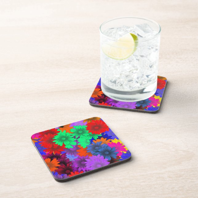 Multicolored floral drink coaster (Right Side)