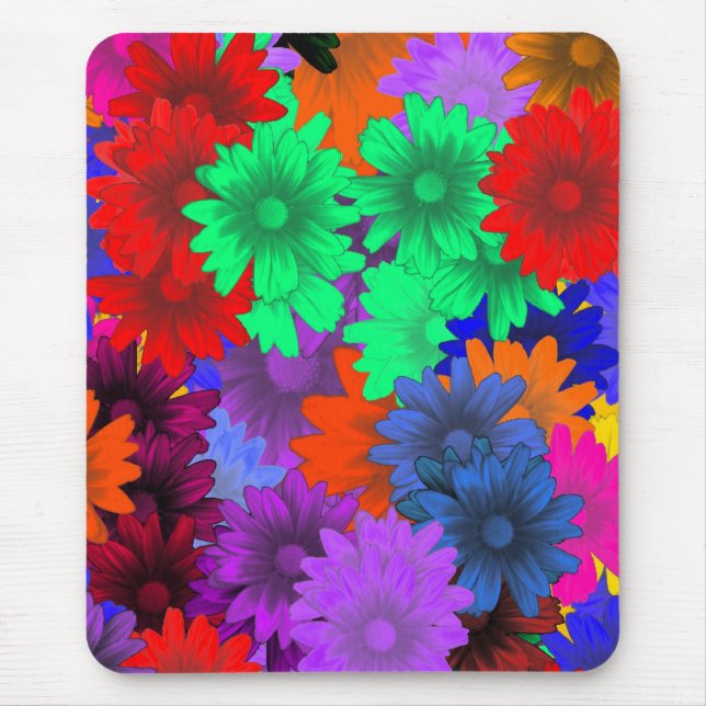 Multicolored floral mouse pad (Front)