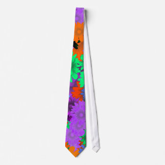 Multicolored floral neck tie