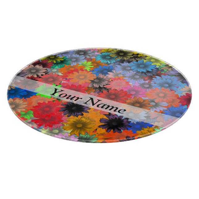 Multicolored floral pattern cutting board (Corner)