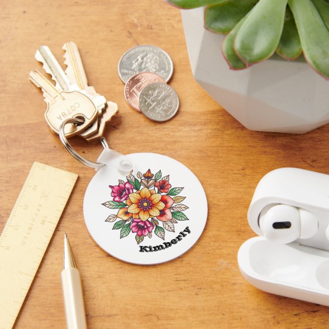 Multicolored Flower Keychain (Desk)