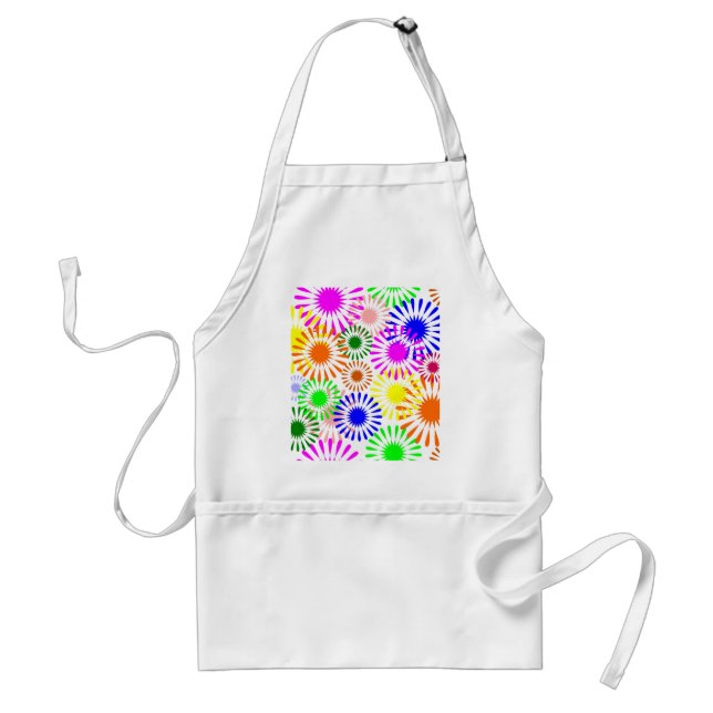 Multicolored Flowers Adult Apron (Front)