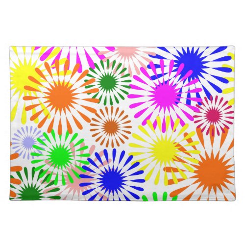 Multicolored Flowers Cloth Placemat