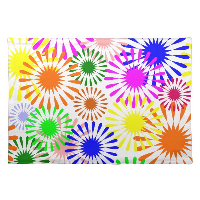 Multicolored Flowers Cloth Placemat (Front)