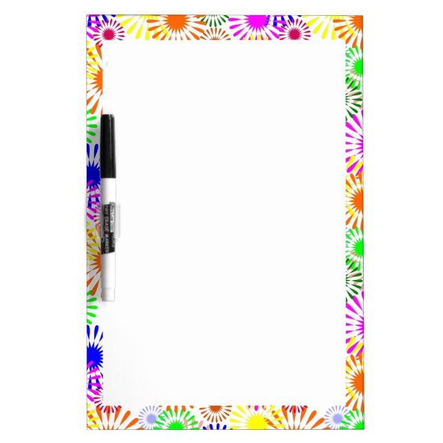 Multicolored Flowers Dry-Erase Board (Front)