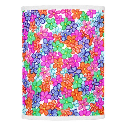 Multicolored Flowers Floral Illustration Pattern Lamp Shade