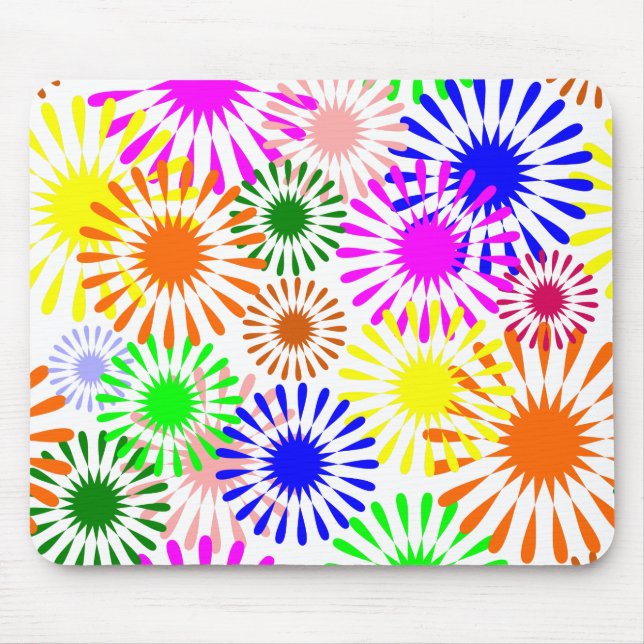 Multicolored Flowers Mouse Pad (Front)