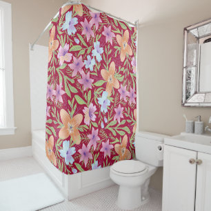 Multicolored Flowers Shower Curtain