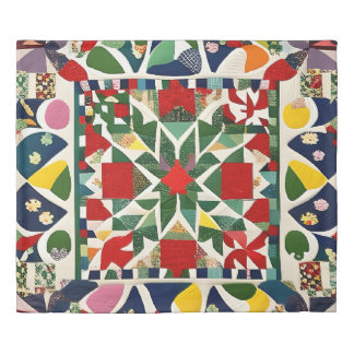 Multicolored folk pattern duvet cover